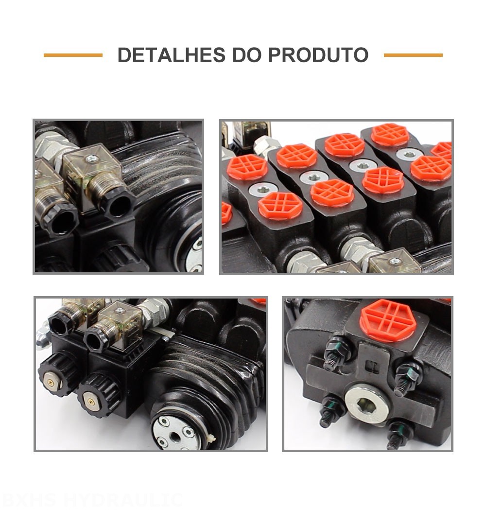 SD8 Solenoide e Joystick 3 carretéis Válvula direcional seccional